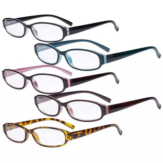 5 Pack Classic Small Reading Glasses Narrow Lens R9104Keyekeeper.com
