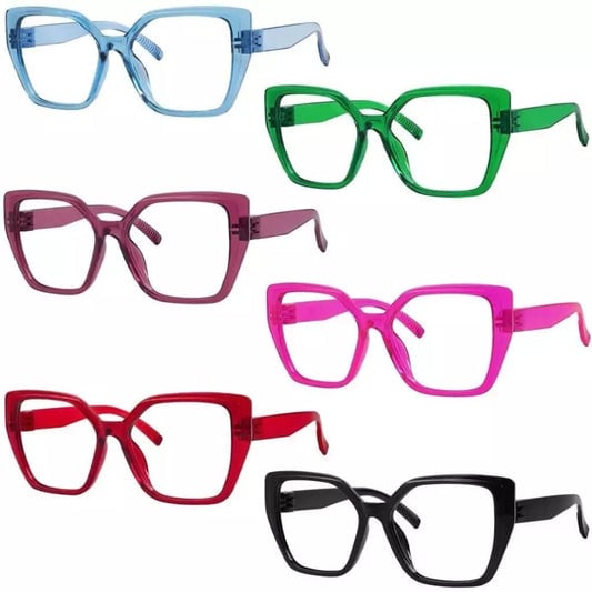 6 Pack Metalless Screwless Oversized Reading Glasses R2314eyekeeper.com