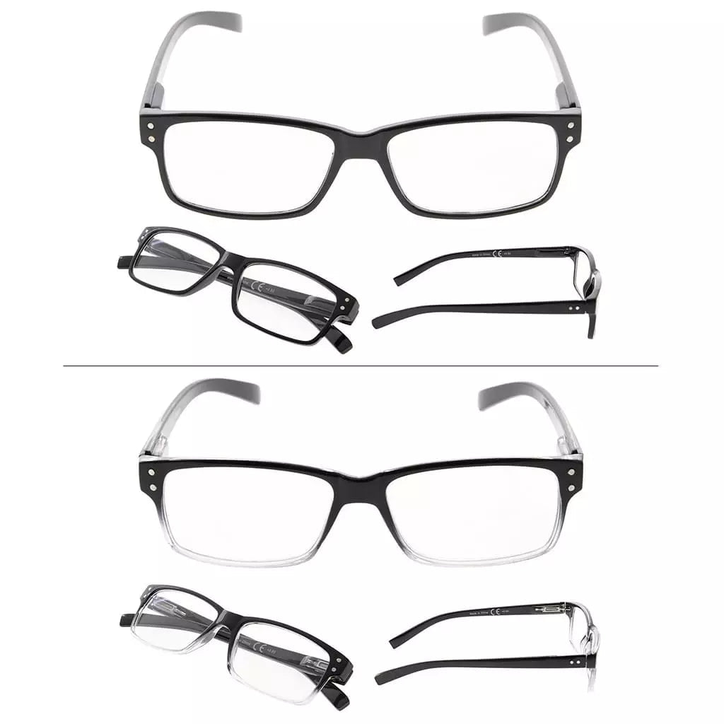 6 Pack Reading Glasses Rectangle Readers 3 - R032eyekeeper.com