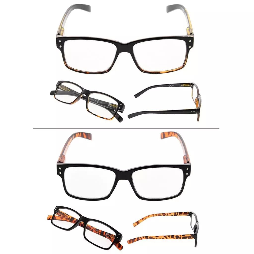 6 Pack Reading Glasses Rectangle Readers 3 - R032eyekeeper.com