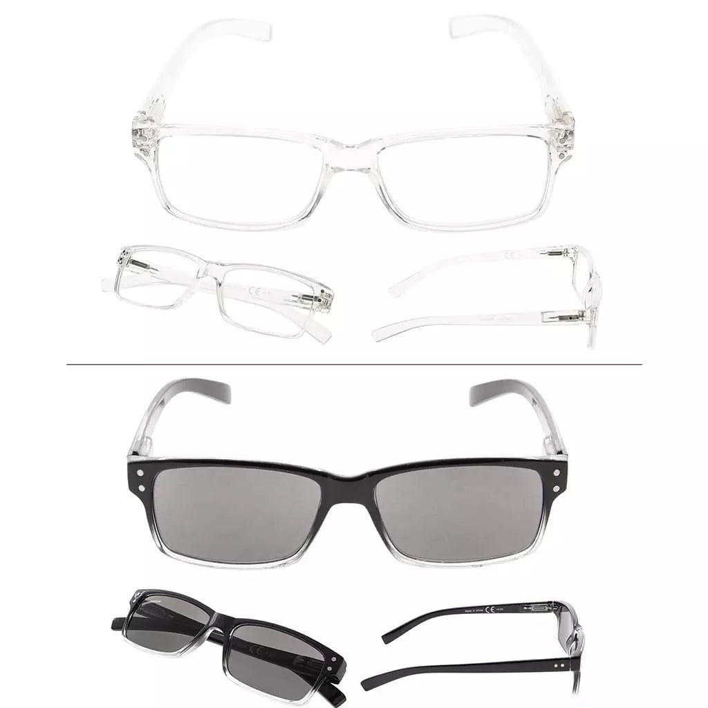 6 Pack Reading Glasses Rectangle Readers 3 - R032eyekeeper.com