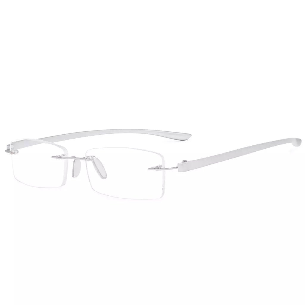 Small Lenes Rectangle Reading Glasses Rimless Readers R14001eyekeeper.com