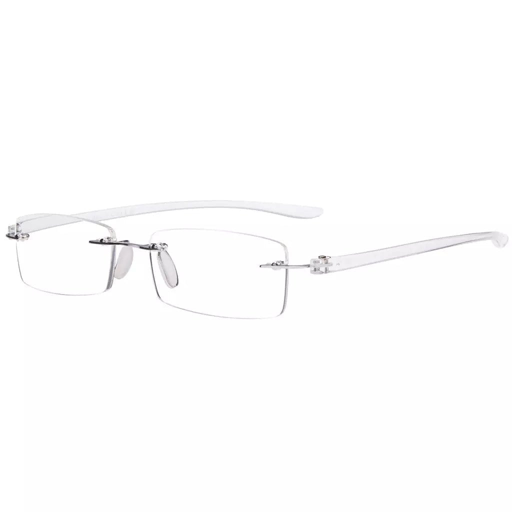 Small Lenes Rectangle Reading Glasses Rimless Readers R14001eyekeeper.com