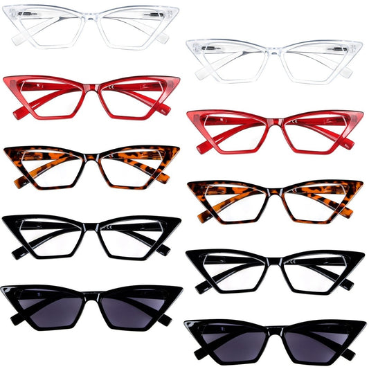 10 Pack Cat Eye Reading Glasses Stylish Readers with High Vision R2131eyekeeper.com