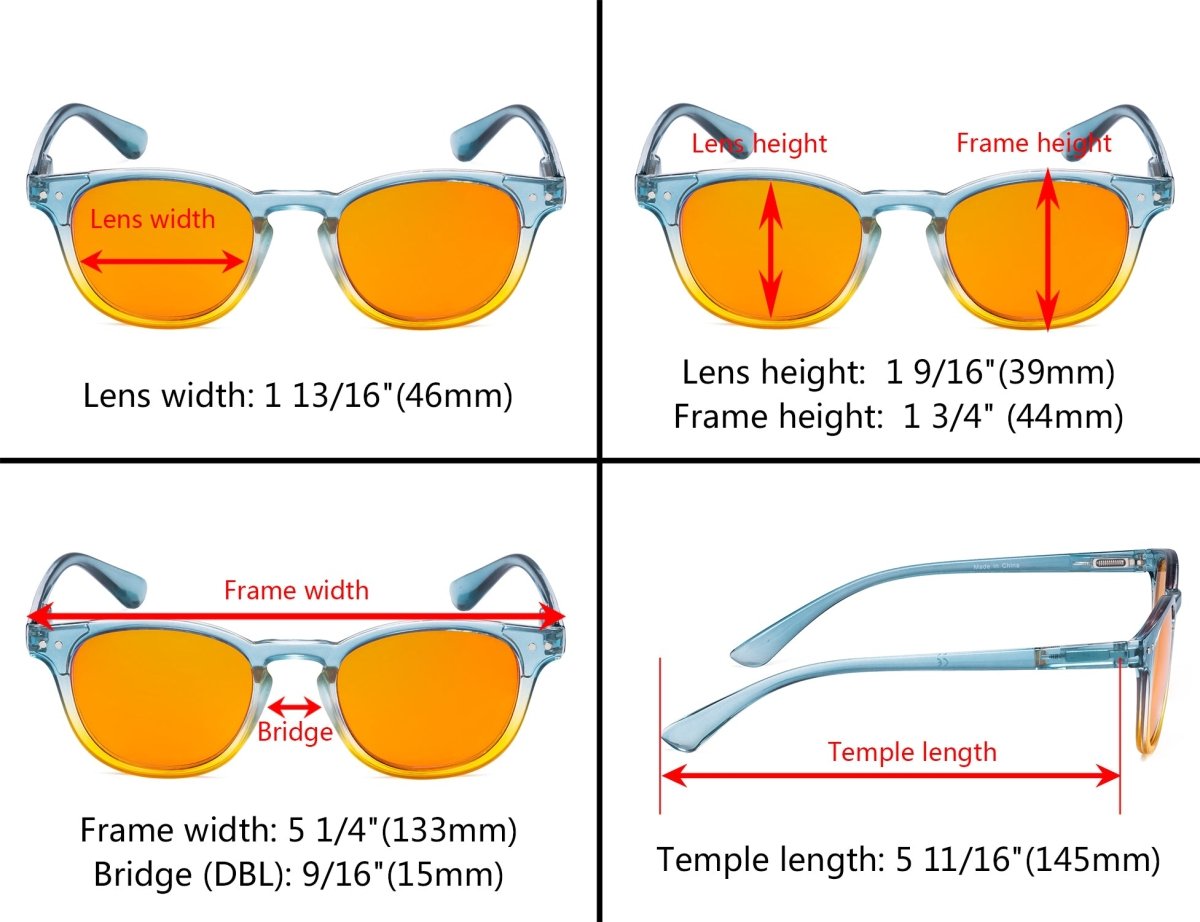 10 Pack Orange Tinted Blue Light Blocking Reading Glasses Computer Readers DS144eyekeeper.com