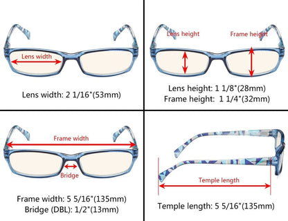 10 Pack Pattern Design Blue Light Filter Reading Glasses UVRT1803eyekeeper.com