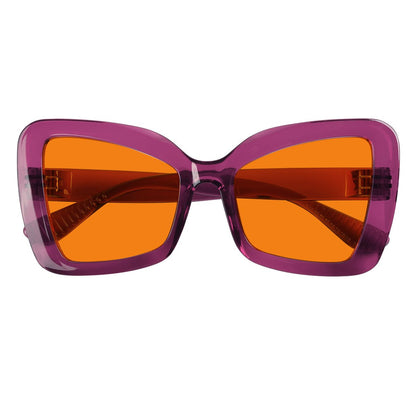 100% Blue Blocking Glasses Cat - eye Orange Lens Metalless Screwless R2315 - B98eyekeeper.com