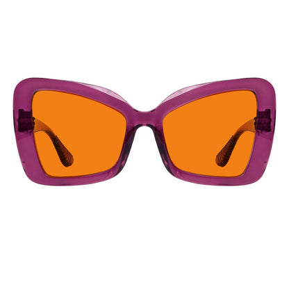 100% Blue Blocking Glasses Cat - eye Orange Lens Metalless Screwless R2315 - B98eyekeeper.com