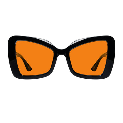 100% Blue Blocking Glasses Cat - eye Orange Lens Metalless Screwless R2315 - B98eyekeeper.com