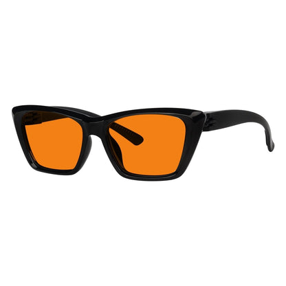 100% Blue Blocking Glasses Orange Lens Cat - eye Metalless Screwless R2514 - B98eyekeeper.com