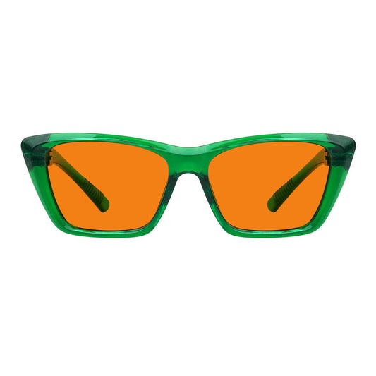 100% Blue Blocking Glasses Orange Lens Cat - eye Metalless Screwless R2514 - B98eyekeeper.com