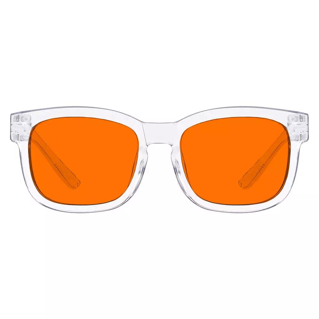 100% Blue Blocking Glasses Square Orange Lens Metalless Screwless Eyewear R033 - B98eyekeeper.com