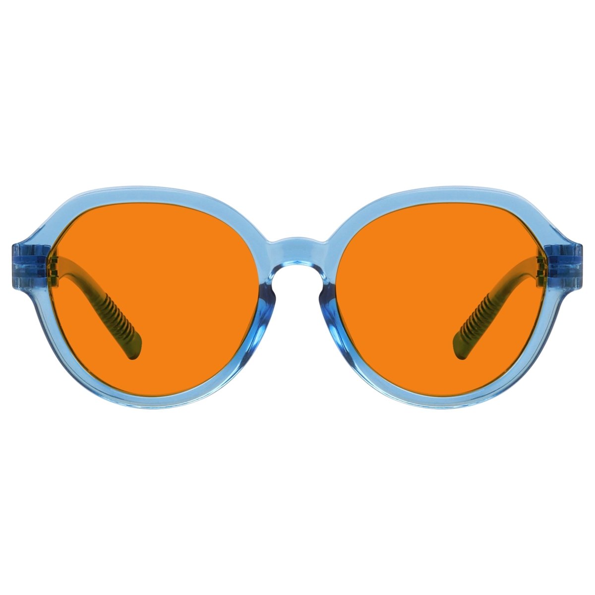 100% Blue Blocking Orange Glasses Oversized Metalless Nighttime Eyewear R2317 - B98eyekeeper.com