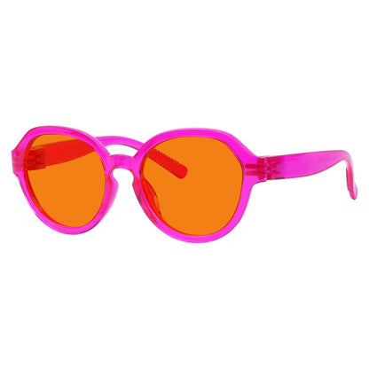 100% Blue Blocking Orange Glasses Oversized Metalless Nighttime Eyewear R2317 - B98eyekeeper.com