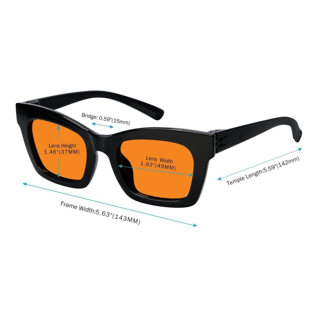 100% Blue Light Blocking Orange Glasses Metalless Screwless R2308 - B98eyekeeper.com