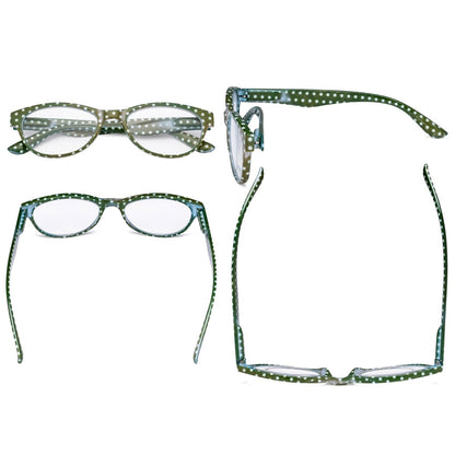 12 Pack Cat - eye Reading Glasses Polka Dot Design Readers R074Peyekeeper.com