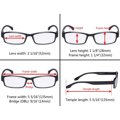 12 Pack Classic Rectangle Reading Glasses R9102eyekeeper.com