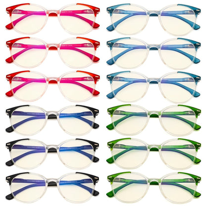 12 Pack Large Frame Blue Light Blocking Reading Glasses Computer Readers UVR9002Ceyekeeper.com