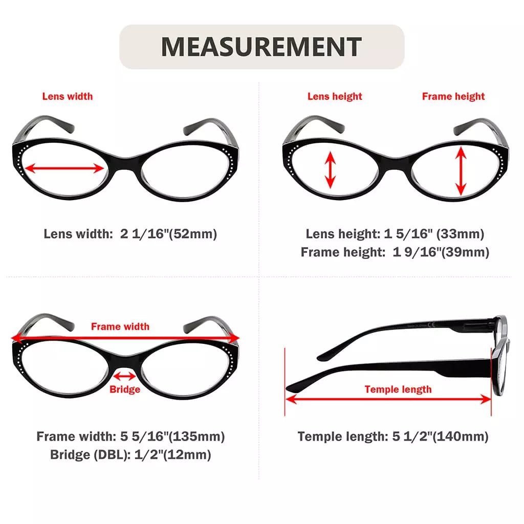 12 Pack Oval Readers Classic Stylish Reading Glasses R2036eyekeeper.com