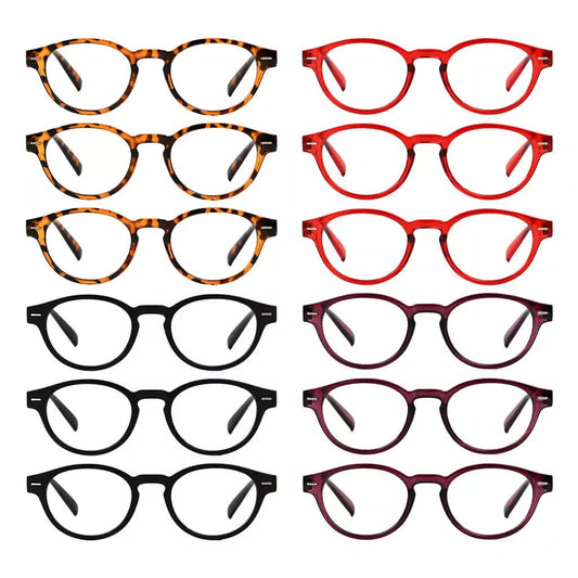 12 Pack Retro Oval Reading Glasses Key Hole Readers R091eyekeeper.com