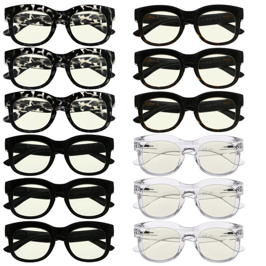 12 Pack Thick Frame Blue Light Filter Reading Glasses UV2013eyekeeper.com