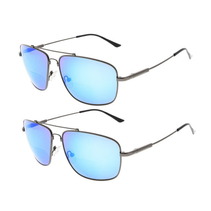 2 Pack Full Rim Bifocal Reading Sunglasses Readers SG1801eyekeeper.com