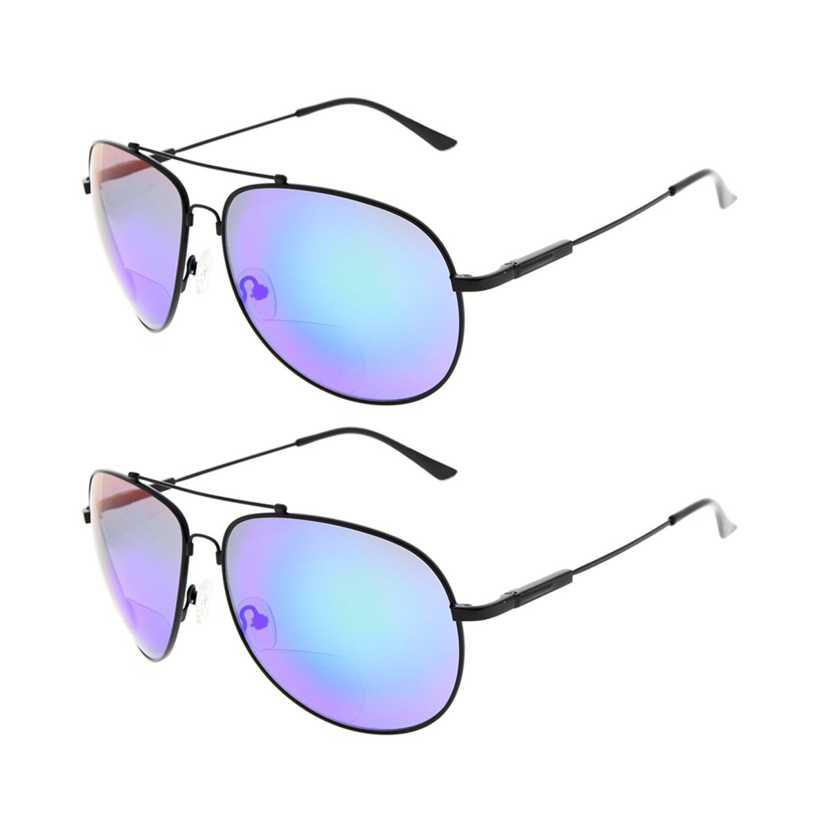 2 Pack Pilot Full Rim Bifocal Reading Sunglasses Chic Readers SG1802eyekeeper.com