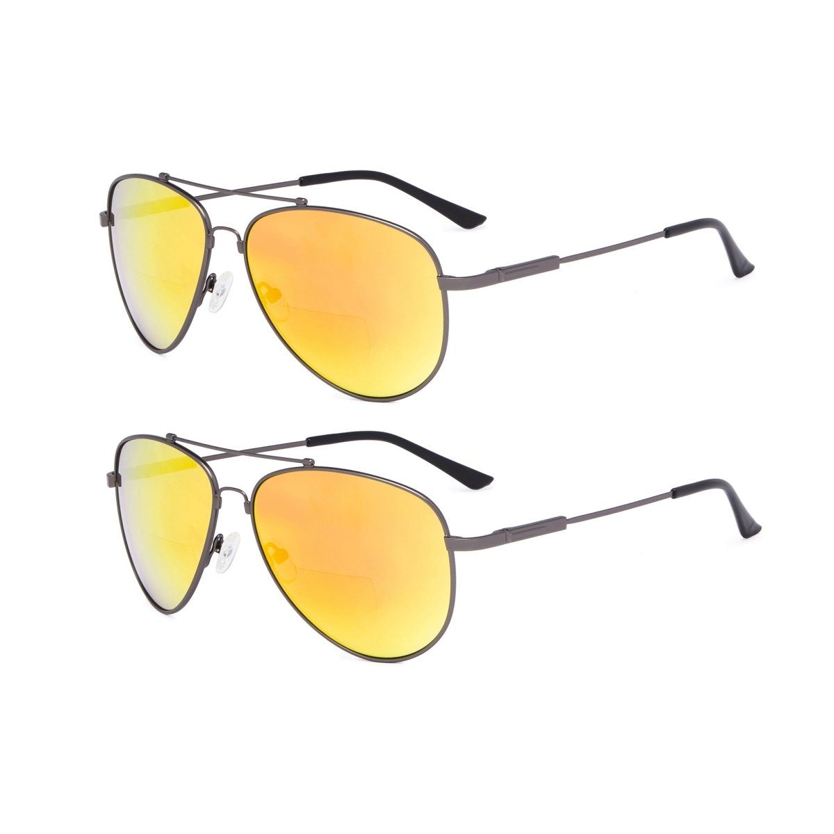 2 Pack Pilot Metal Bifocal Reading Sunglasses Chic Readers SG1804eyekeeper.com