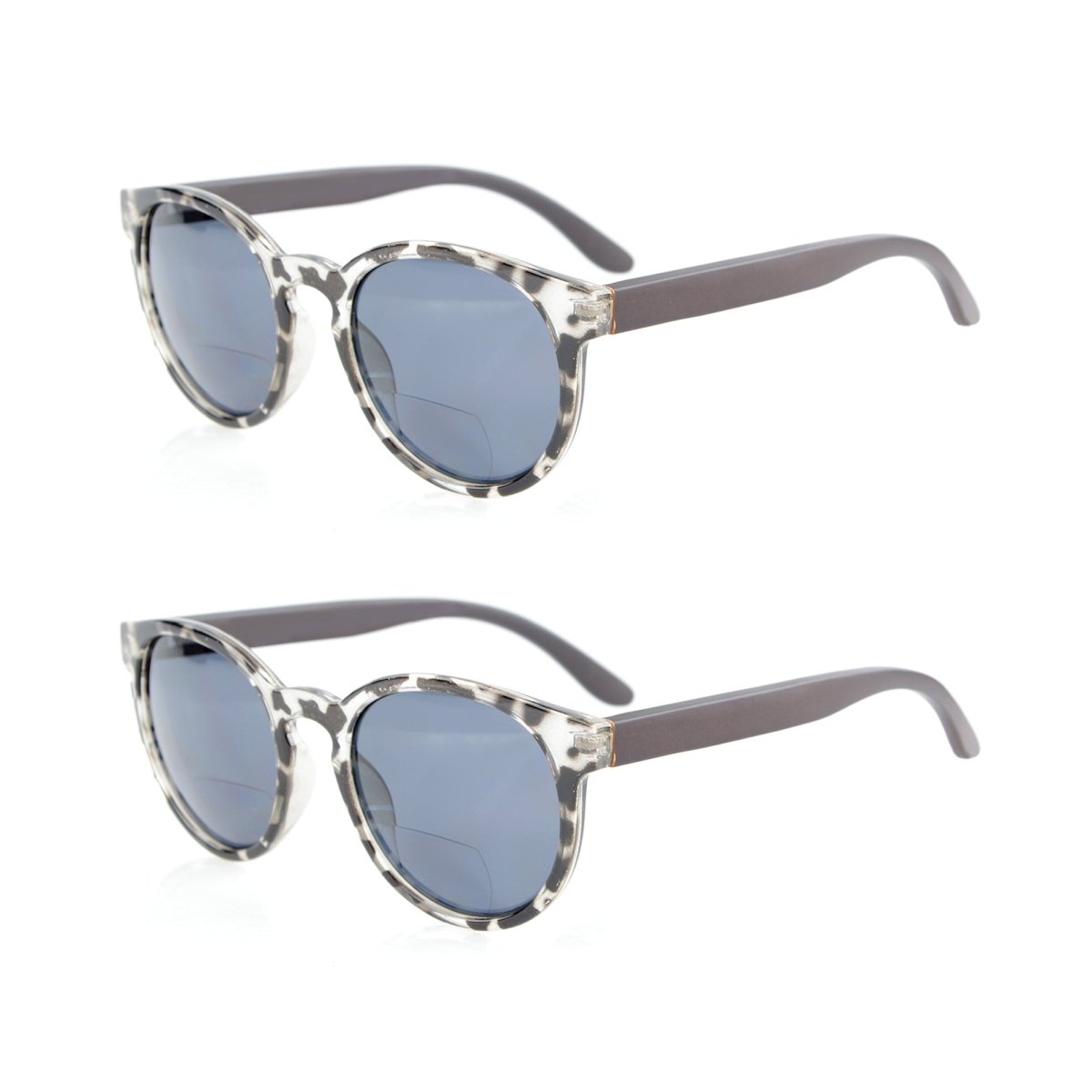 2 Pack Stylish Round Bifocal Reading Sunglasses S009 - Beyekeeper.com