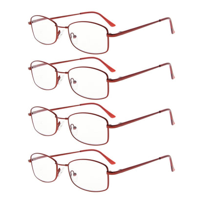 4 Pack Bendable Memory Metal Bridge Reading Glasses R1712eyekeeper.com