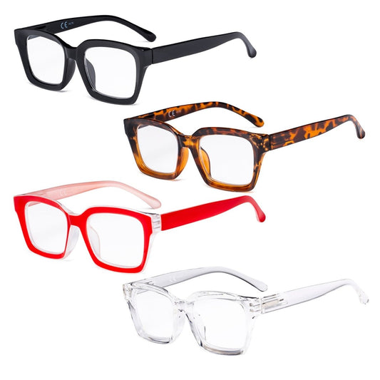 4 Pack Fashionable Reading Glasses Thicker Frame Readers R9106eyekeeper.com