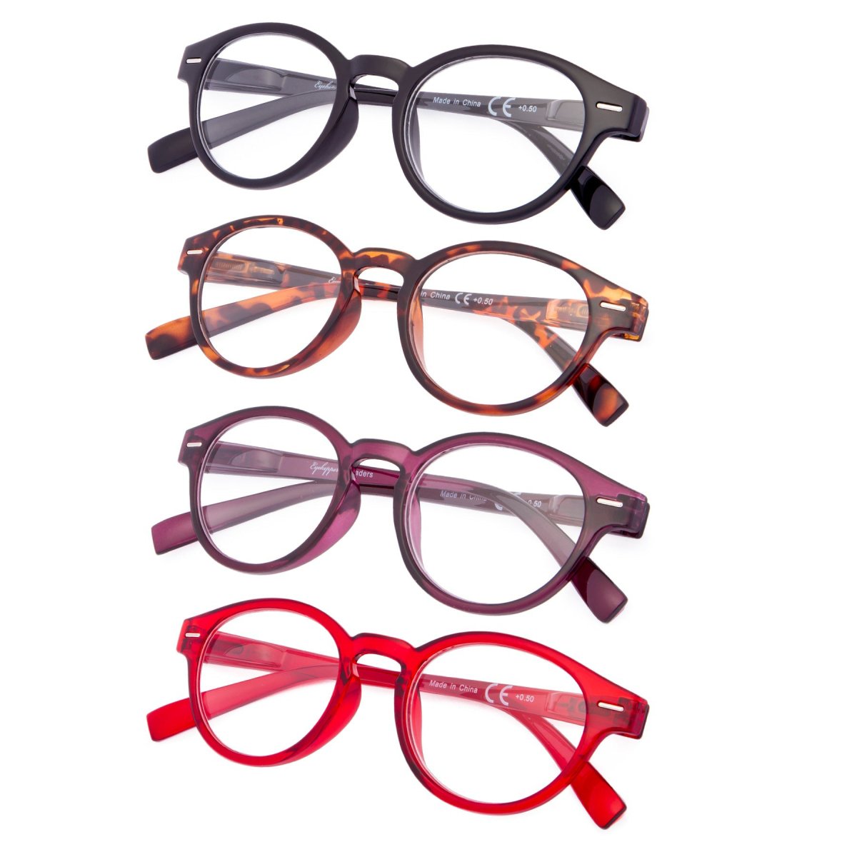 4 Pack Oval Reading Glasses Retro Readers R091eyekeeper.com