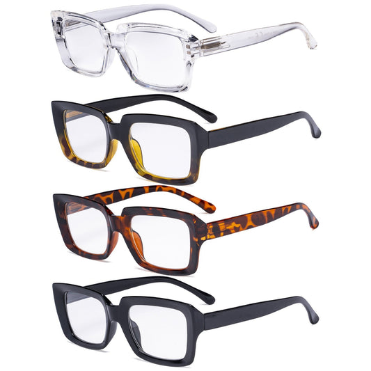 4 Set Stijlvolle Leesbril Modieuze Lezers R9107-1