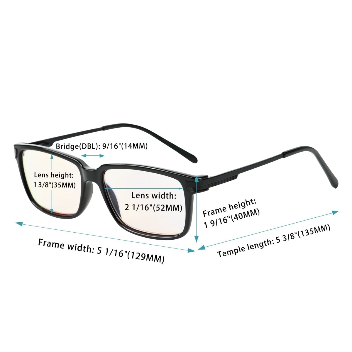 4 Pack Rectangle Blue Light Filter Reading Glasses CGTR011eyekeeper.com