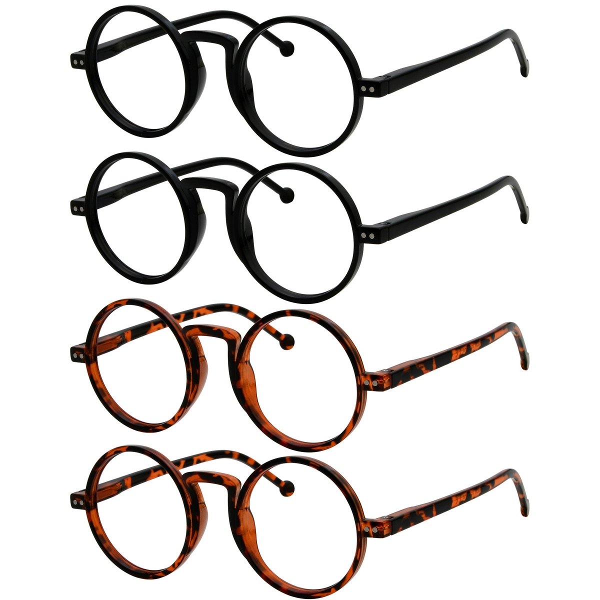 4 Pack Round Reading Glasses Retro Readers R2140eyekeeper.com