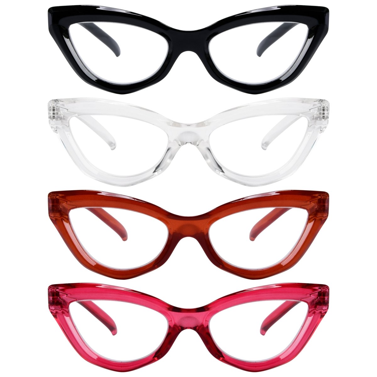 4 Pack Stylish Readers Cat - eye Frame Reading Glasses R2033eyekeeper.com