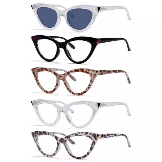 5 Pack Cat - eye Fashionable Reading Glasses Style Readers R2103eyekeeper.com