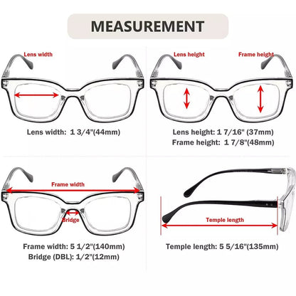 5 Pack Chic Double Color Reading Glasses Square Readers R2105eyekeeper.com