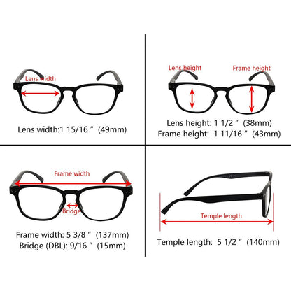 5 Pack Stylish Fashionable Oval Reading Glasses R079eyekeeper.com