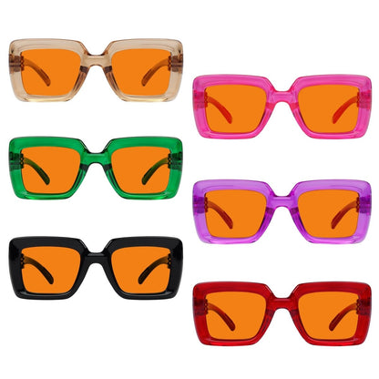 6 Pack 100% Blue Light Blocking Orange Glasses Metalless Screwless NR2101 - B98eyekeeper.com