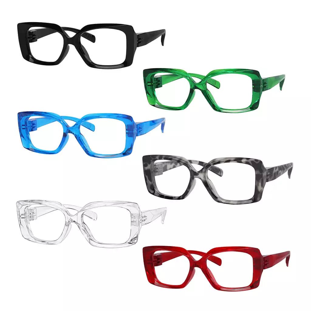 6 Pack 30% Blue Light Blocking Thicker Metalless Screwless Glasses NR2010 - B15eyekeeper.com