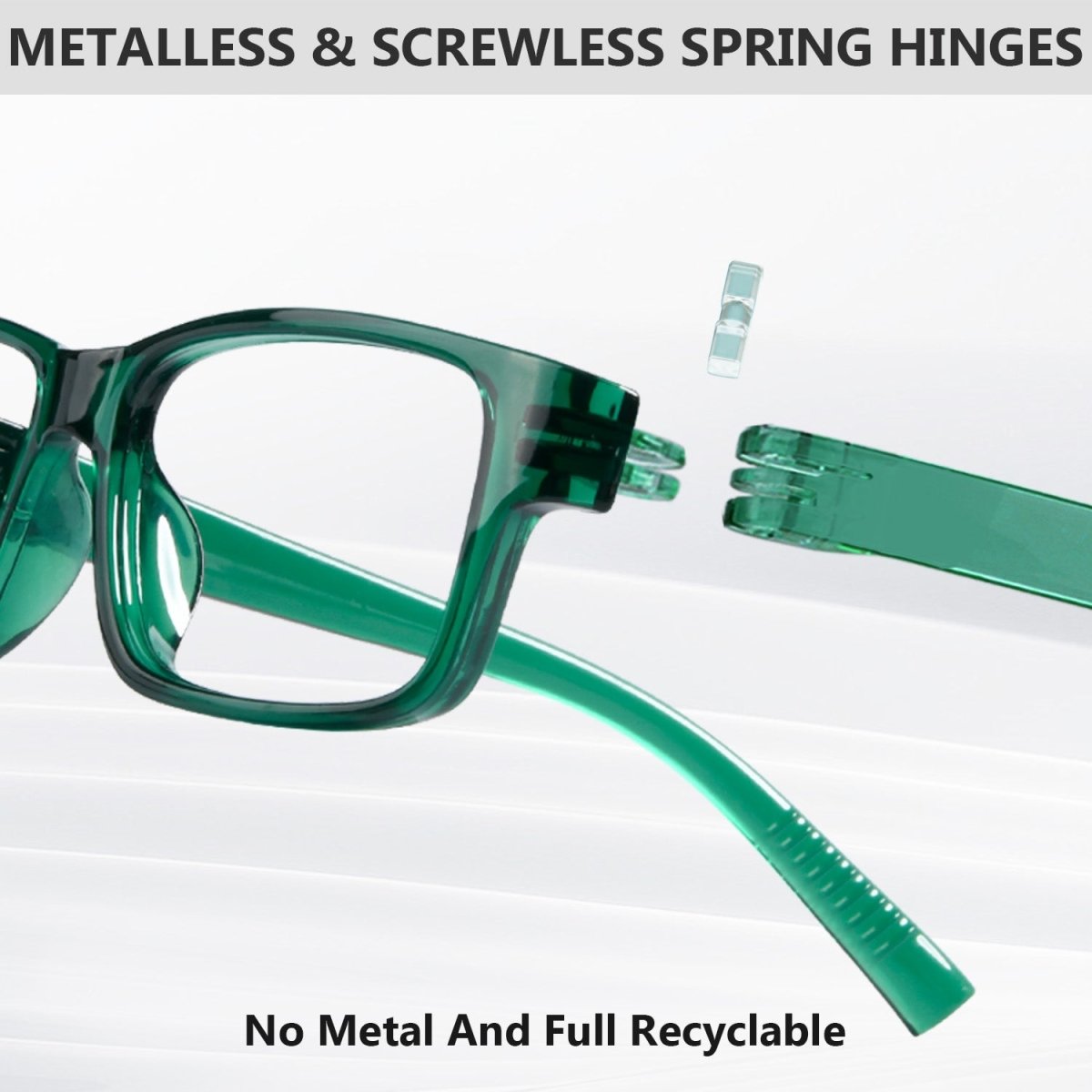 6 Pack Metalless Thick Spring Hinge Reading Glasses NR032eyekeeper.com