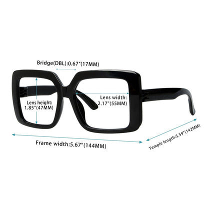 6 Pack Oversized Metalless Thick Spring Hinge Reading Glasses NR2311eyekeeper.com