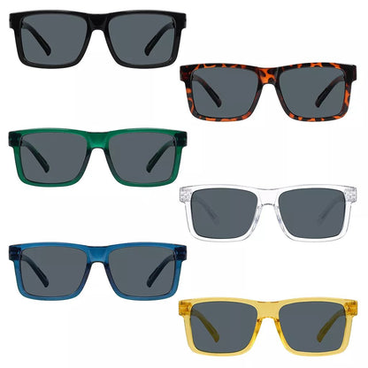 6 Pack Polarized Sunglasses Metalless Screwless Spring Hinge NR2142PLeyekeeper.com