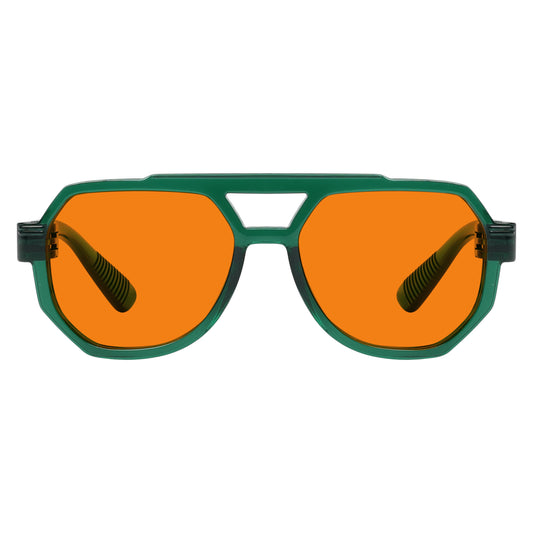 100% Blue Light Blocking Orange Metalless Pilot Glasses NR2309-B98