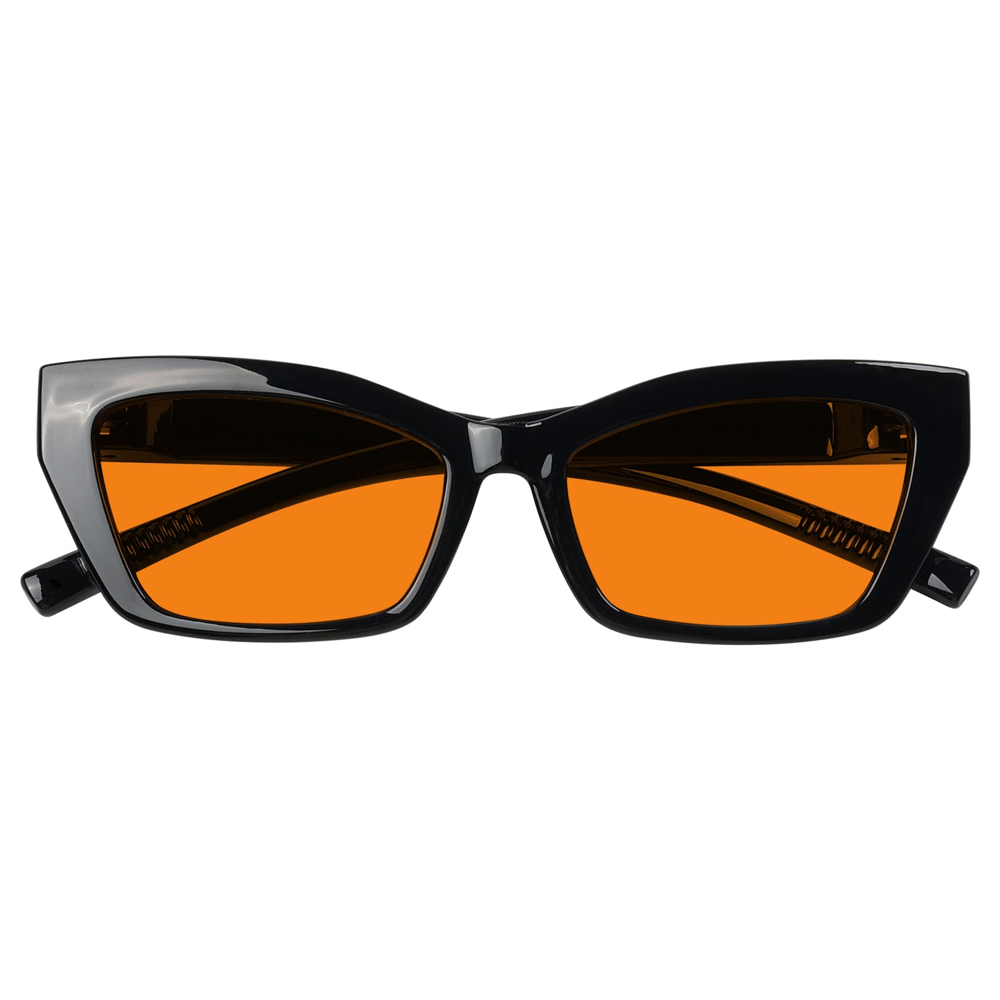 100% Blauw Blokkerende Bril Oranje Lens Cat-eye Metaalloos Schroefloos R2516-B98