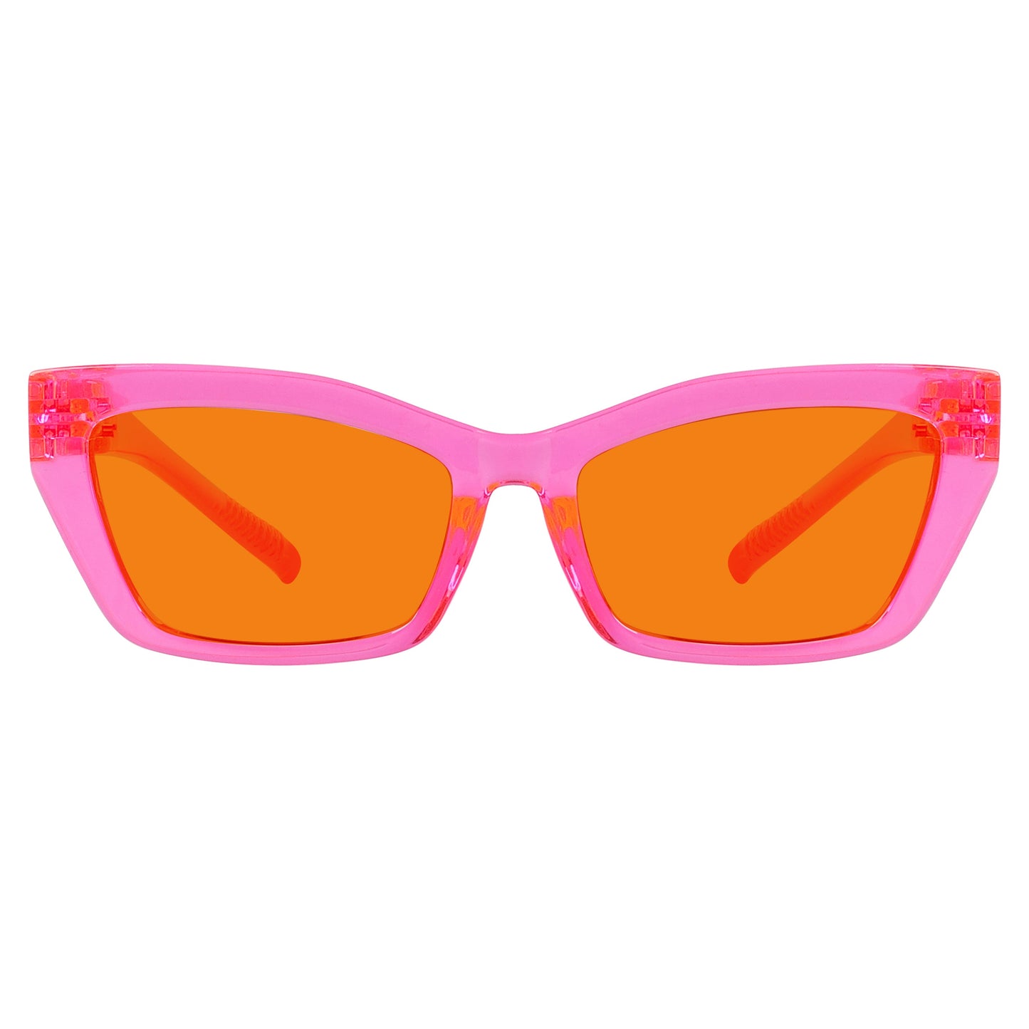 100% Blauw Blokkerende Bril Oranje Lens Cat-eye Metaalloos Schroefloos R2516-B98