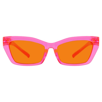 100% Blauw Blokkerende Bril Oranje Lens Cat-eye Metaalloos Schroefloos R2516-B98