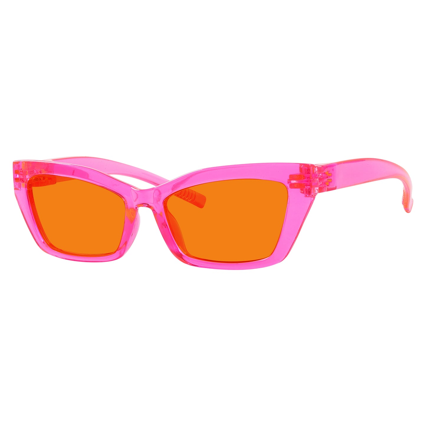 100% Blauw Blokkerende Bril Oranje Lens Cat-eye Metaalloos Schroefloos R2516-B98