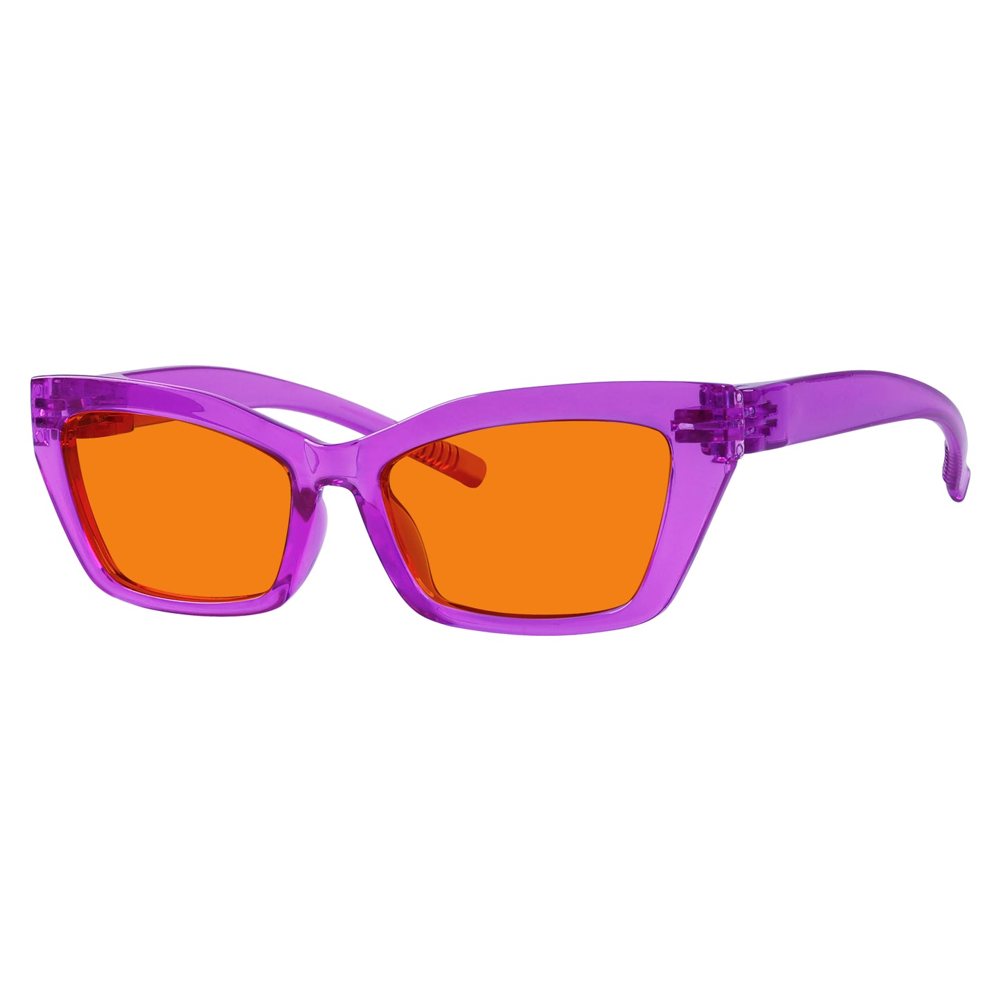 100% Blauw Blokkerende Bril Oranje Lens Cat-eye Metaalloos Schroefloos R2516-B98